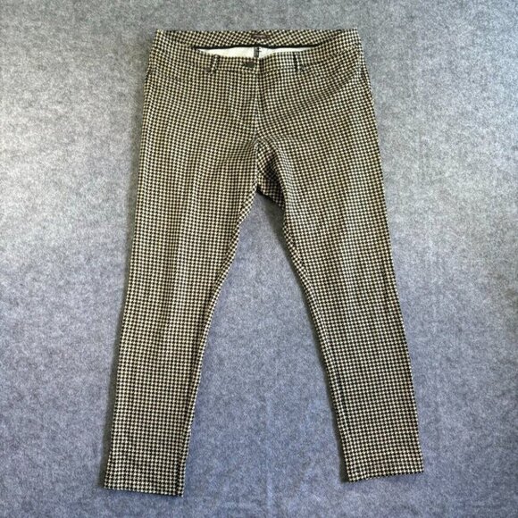 J McLaughlin Women's Pull on Pants 14 Pattern Tan Black Skinny Legging Rayon 390 - Picture 1 of 14